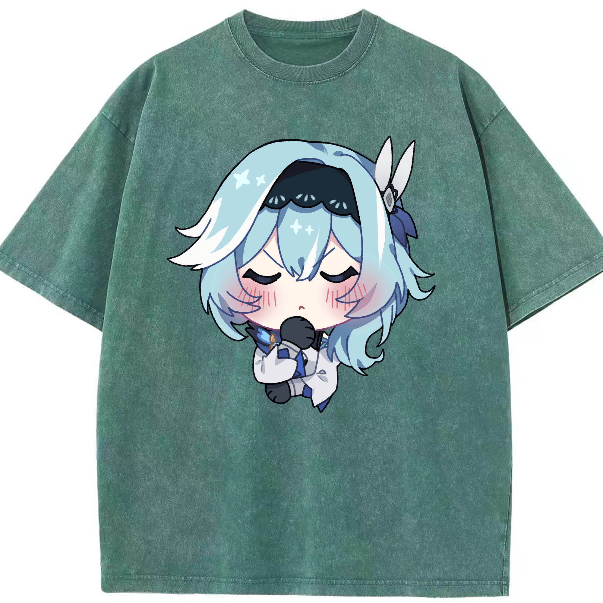 げんし神 优菈 ゆうら genshin Yūra 綿100% ヴィンテージ風 半袖Tシャツ（フロントプリント）